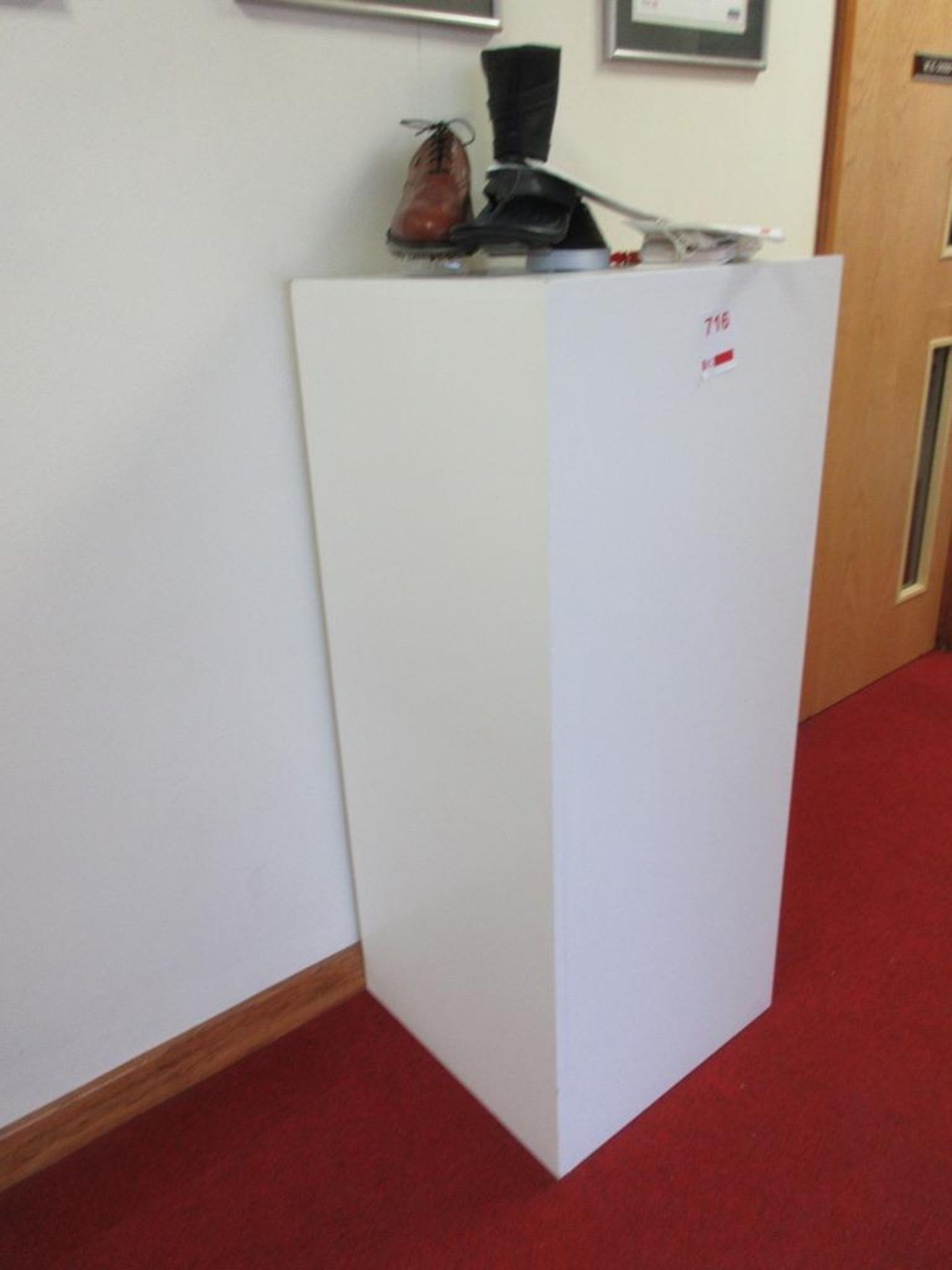 White laminate 3-drawer/ single door storage unit, 1 x white laminate display, 500mm x 500mm x - Image 2 of 3
