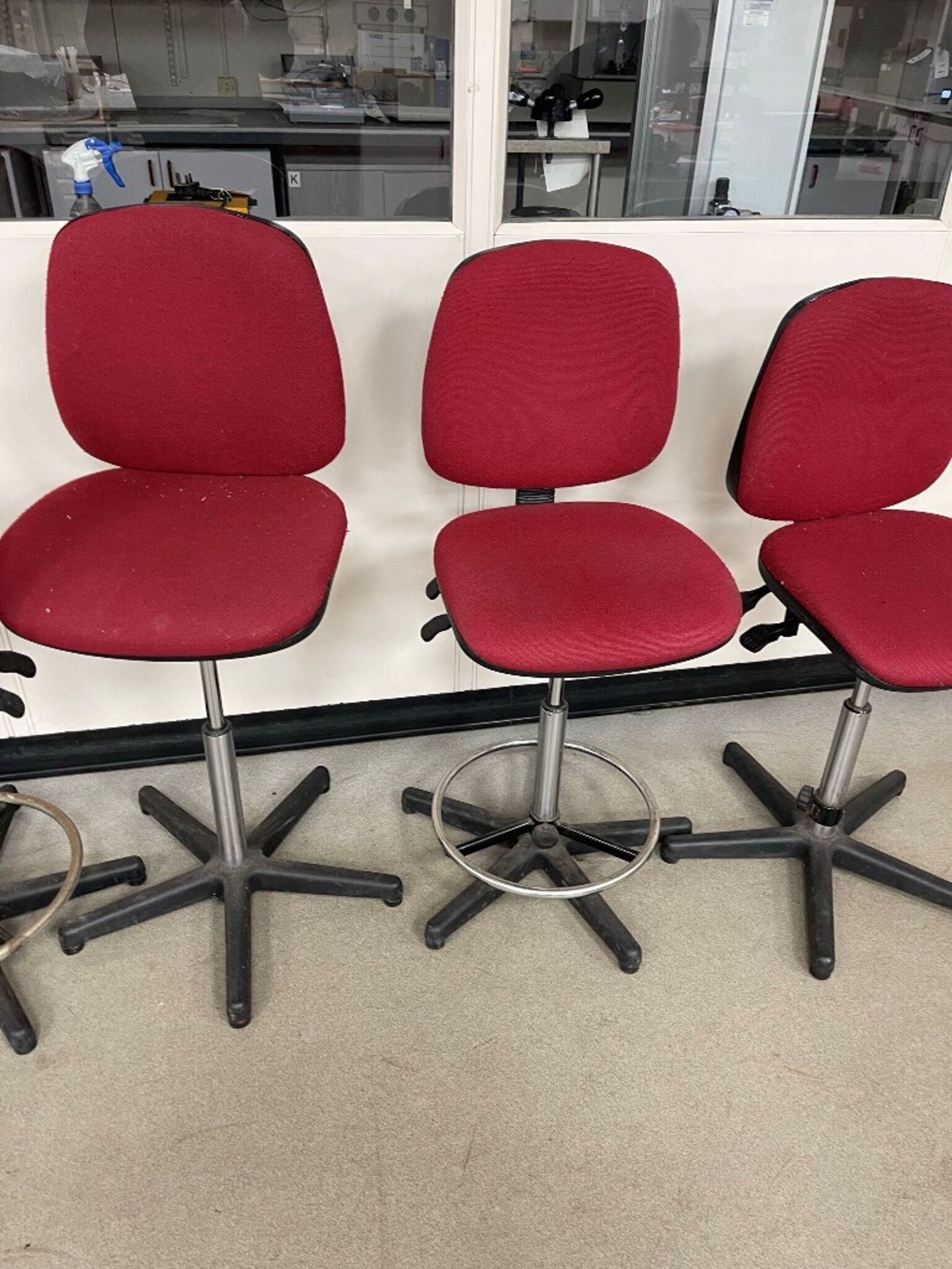 Four upholstered swivel laboratory chairs - Image 2 of 2