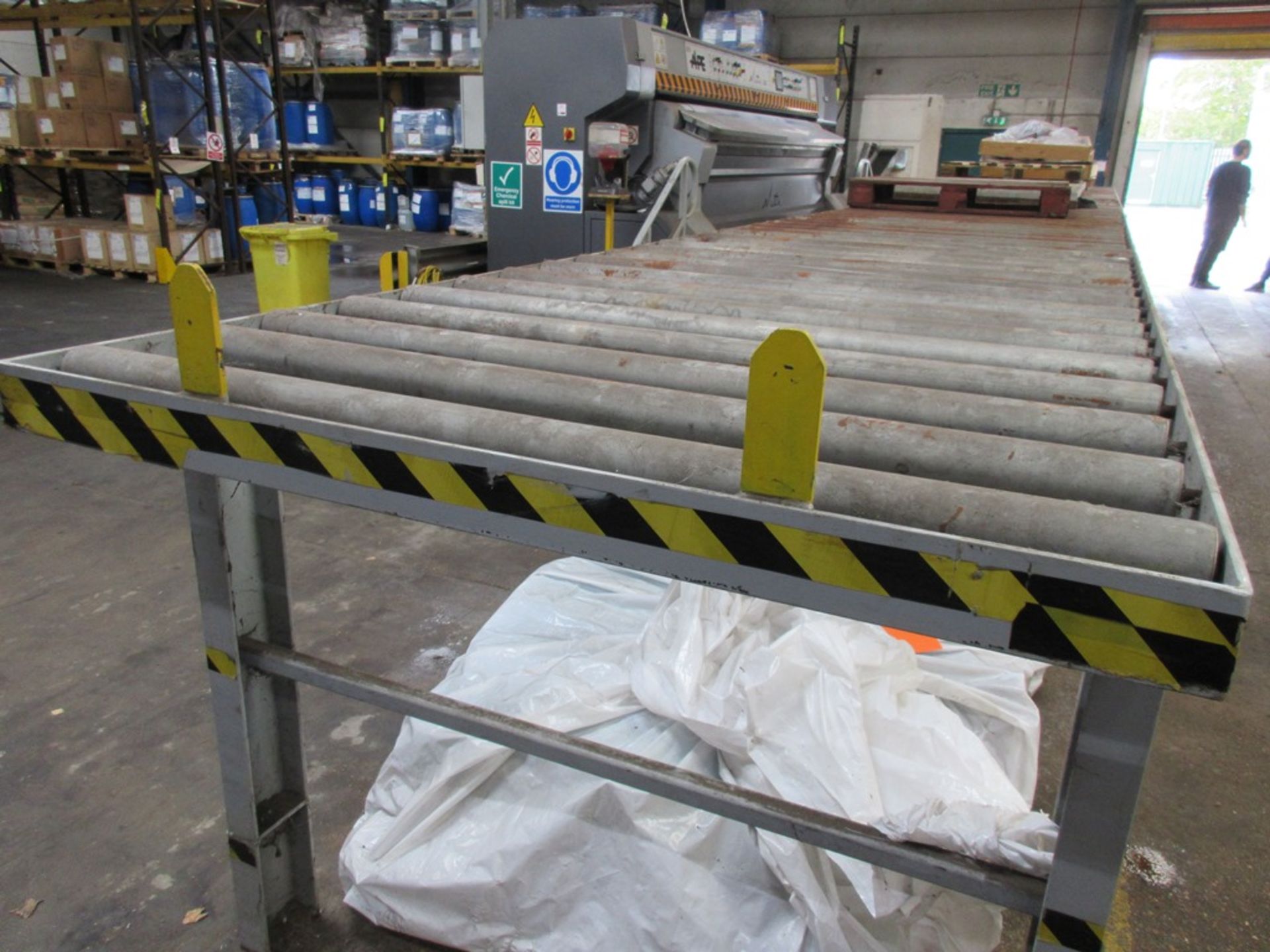 Run of metal frame roller gravity conveyor, approx. 14m x 1.5m x Height: 1.3m - Image 2 of 5
