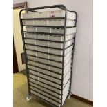 Metal frame multi-shelf trolley with storage trays