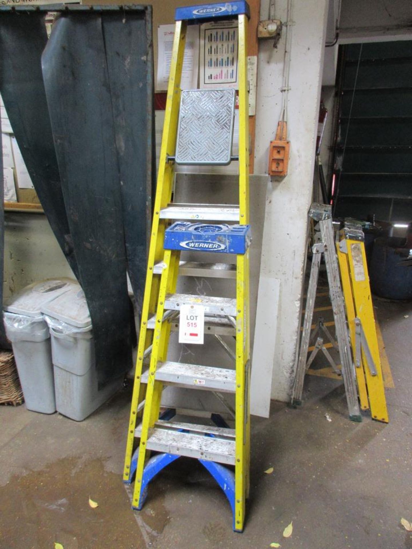 Two Werner step ladders, 1 x 6 tread, 1 x 4 tread