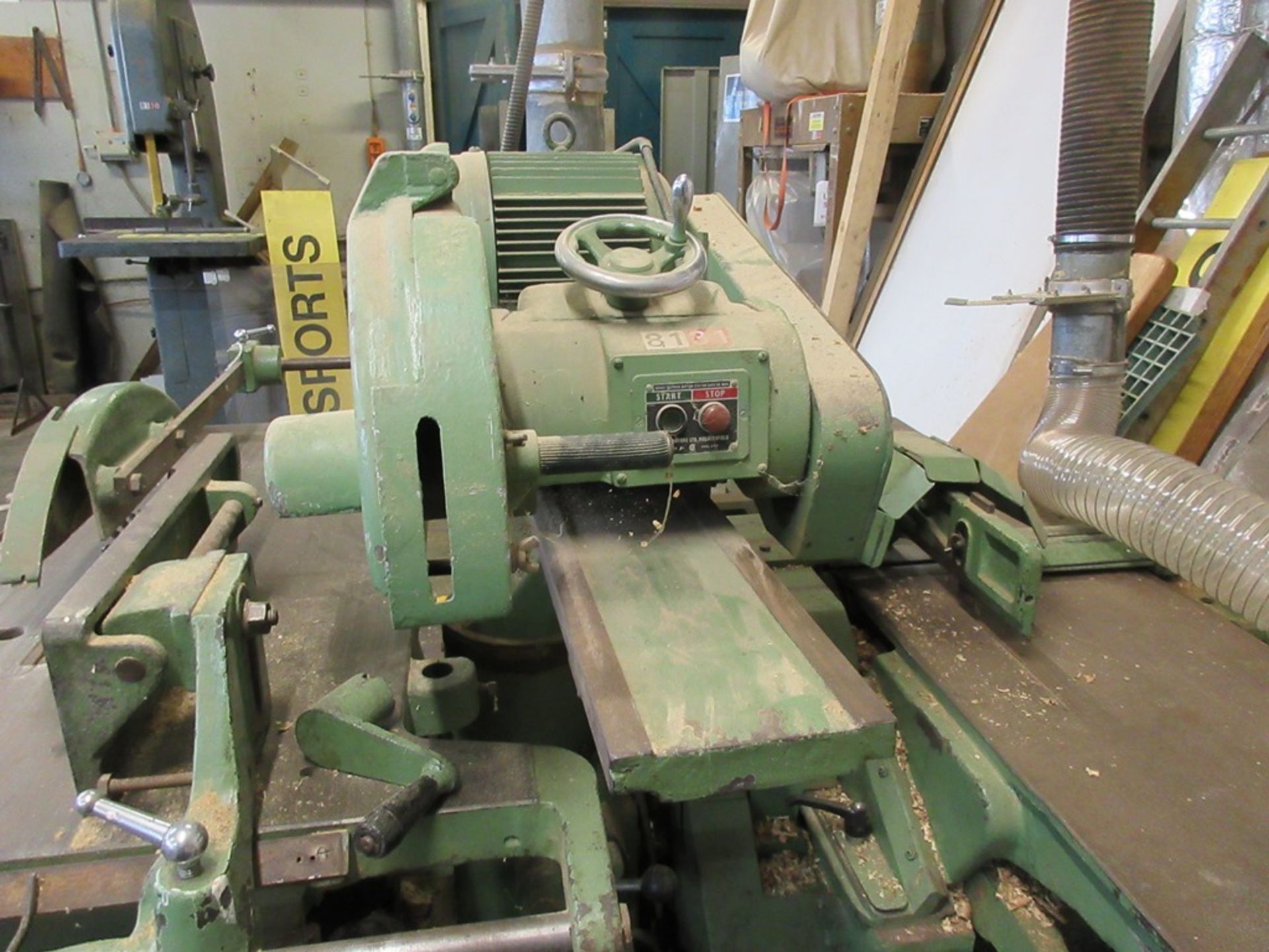 Dominion saw bench / thicknesser planer and cross cut saw, no. 266986, 1.6m x 1.6m, 3 phase, with - Image 5 of 9