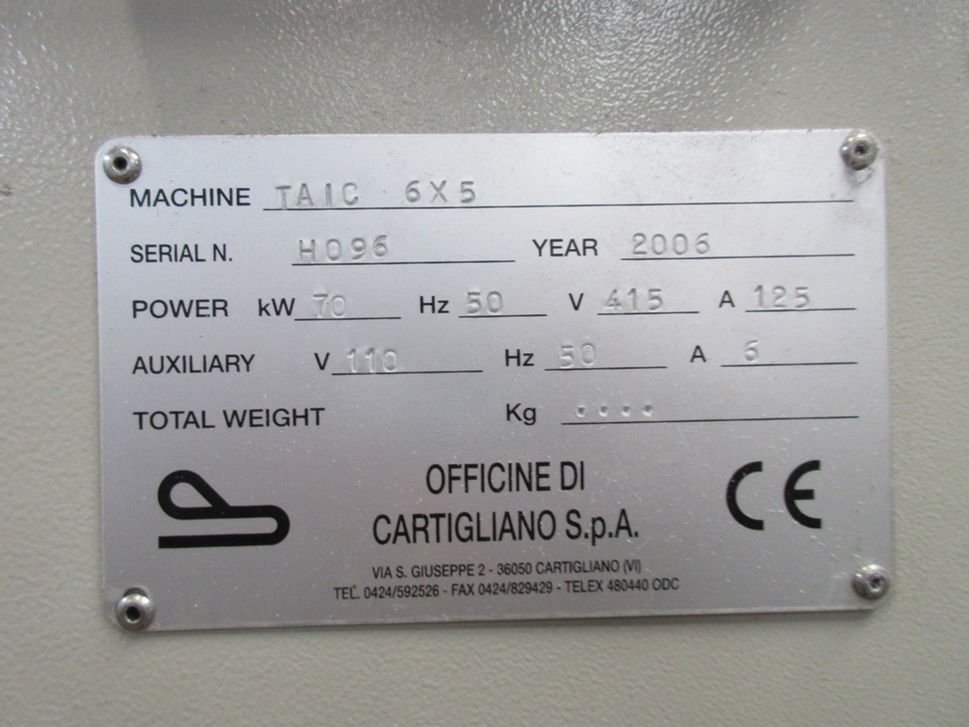 Cartigliano Bovine through feed tunnel drying system, model TAIC6X5, serial no. H096 (2006), approx. - Image 11 of 12