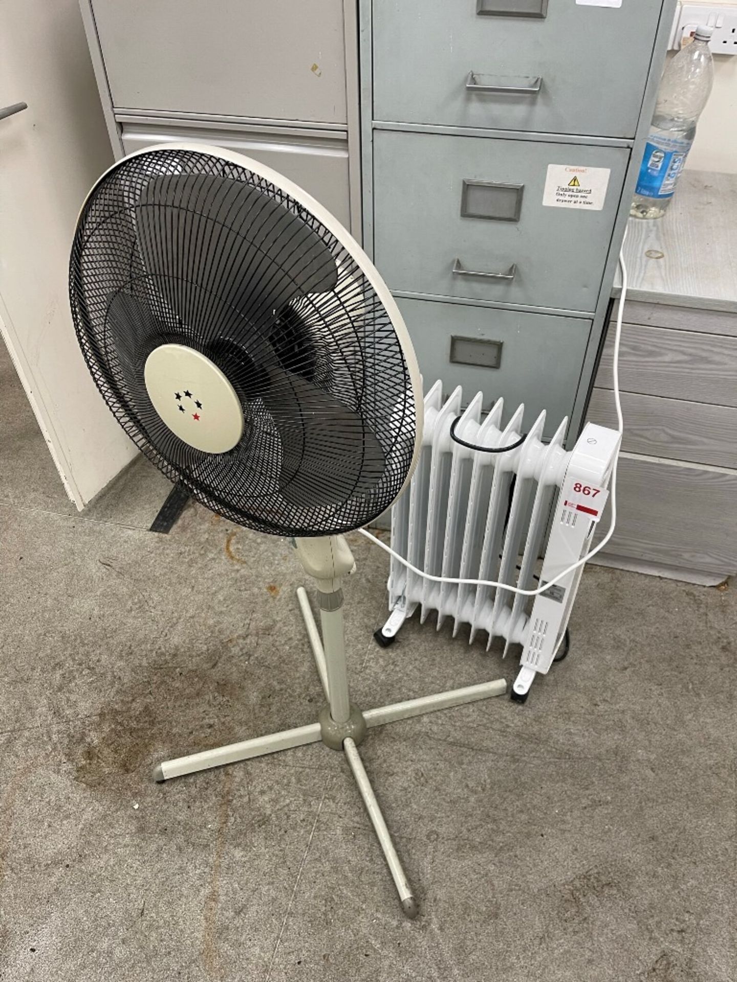 Challenge oil filled radiator, 240v and pedestal fan