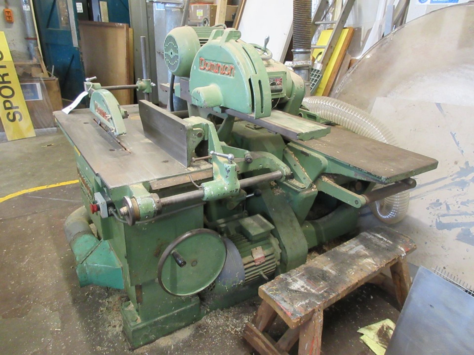Dominion saw bench / thicknesser planer and cross cut saw, no. 266986, 1.6m x 1.6m, 3 phase, with - Image 2 of 9