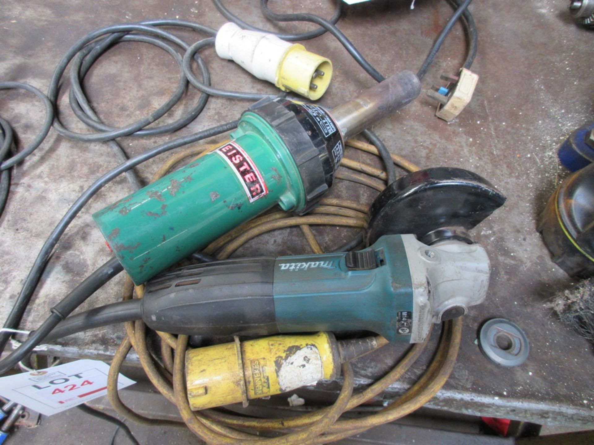 Makita 4" angle grinder and Ernstein hot air gun