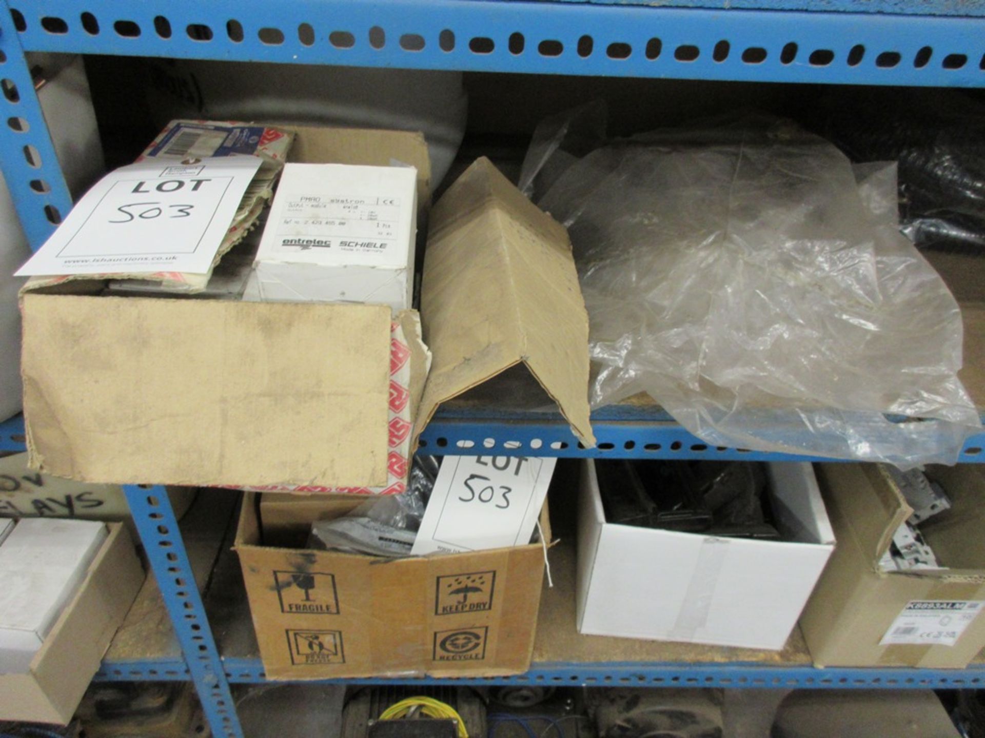 Assorted electrical stock including connectors, output modules, cable clips, flanges, fuse carriers, - Image 8 of 14