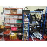 Five bays of various adjustable boltless stores racking 2 x 925mm x 310mm x 1.6m, 1 x 1230mm x 620mm