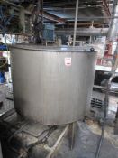 Stainless steel mixing tank, approx. size: diameter 850 x depth 750mm