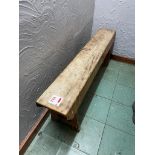 Wooden bench, 54" long and 2 x metal lockers