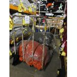 Five metal frame/timber stock transport trollies, 1200 x 900mm