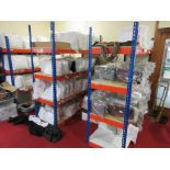 Four bays of adjustable boltless stores racking, 1850mm x 620mm x 1830mm (excluding contents)