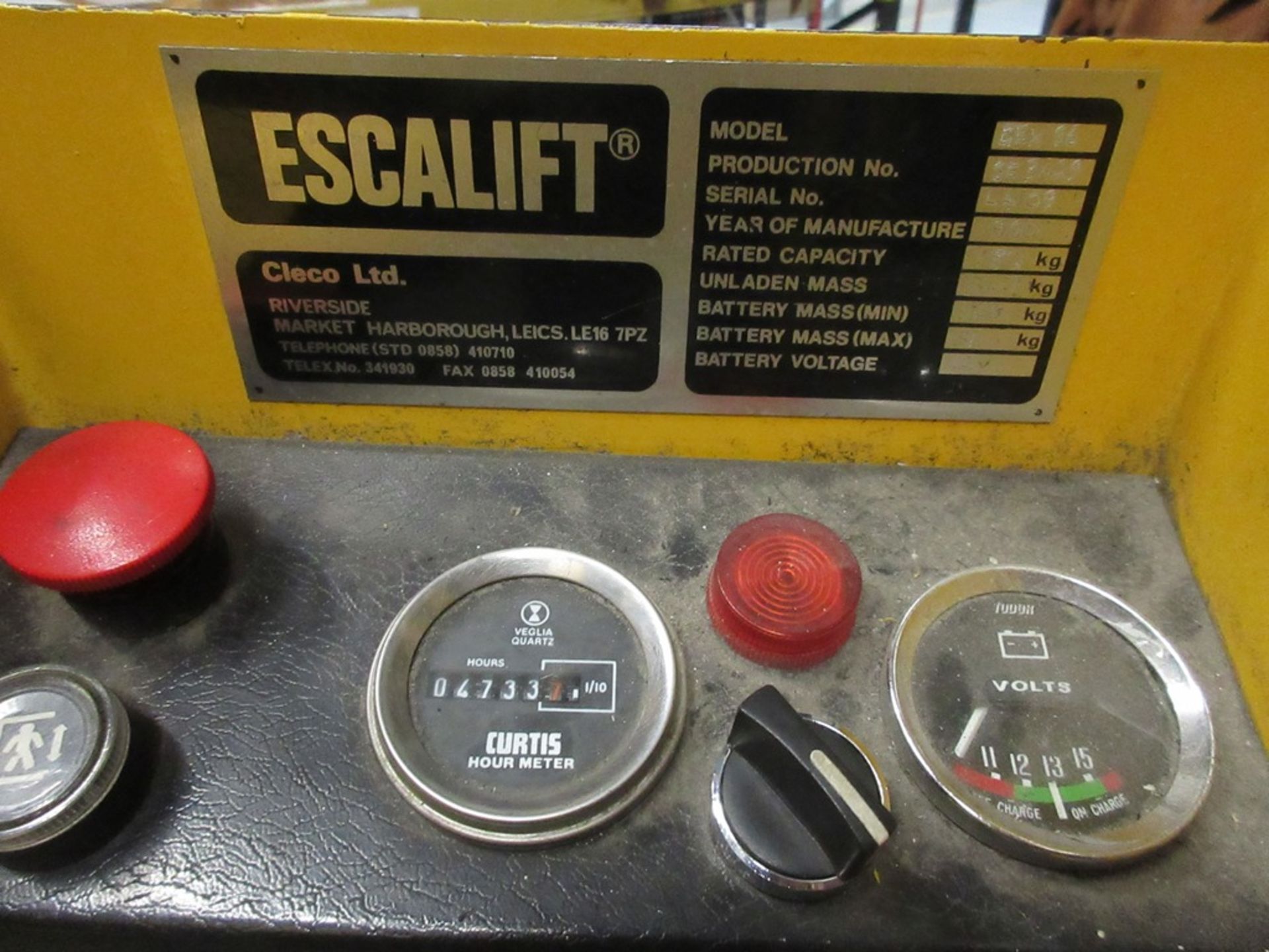 Escalift BEX96 battery operated high lift order picker, serial no. L4109 (1990), SWL 180kg, 4733 - Image 3 of 4