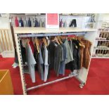 Wood effect mobile hanging rack, wood effect static hanging rack (excluding contents)