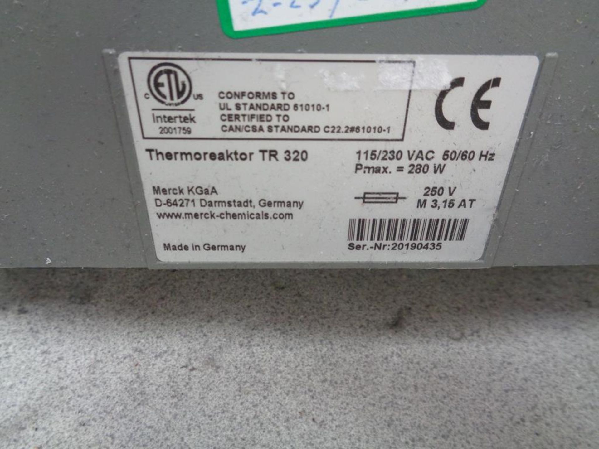 Spectroquant TR320 Thermoreaktor, serial no. 20190435 - Bild 3 aus 4