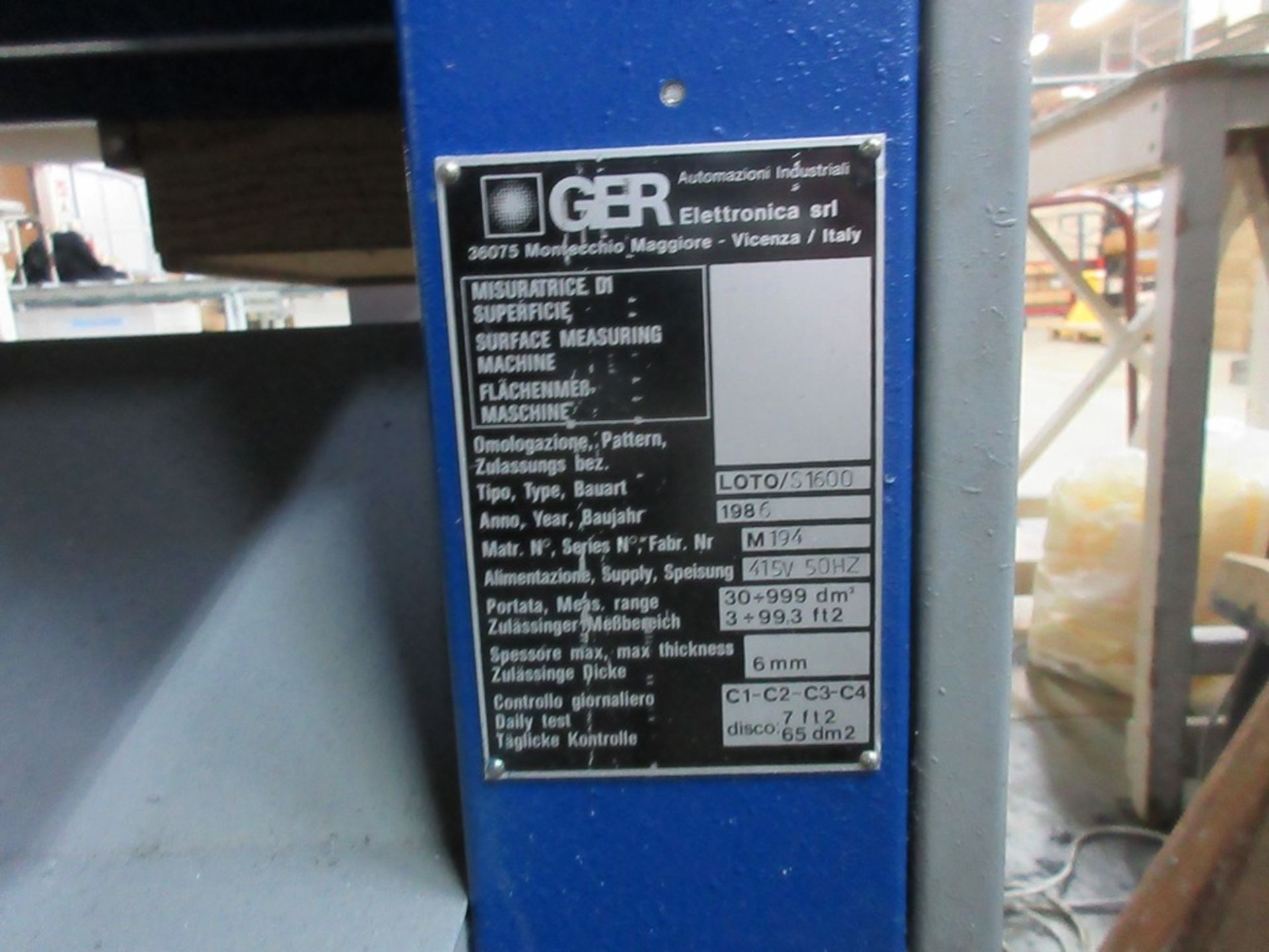 GER LOTO/S 1600 surface measuring machine, serial no. M194 (1986), working width 1.6m, with GER - Image 4 of 5