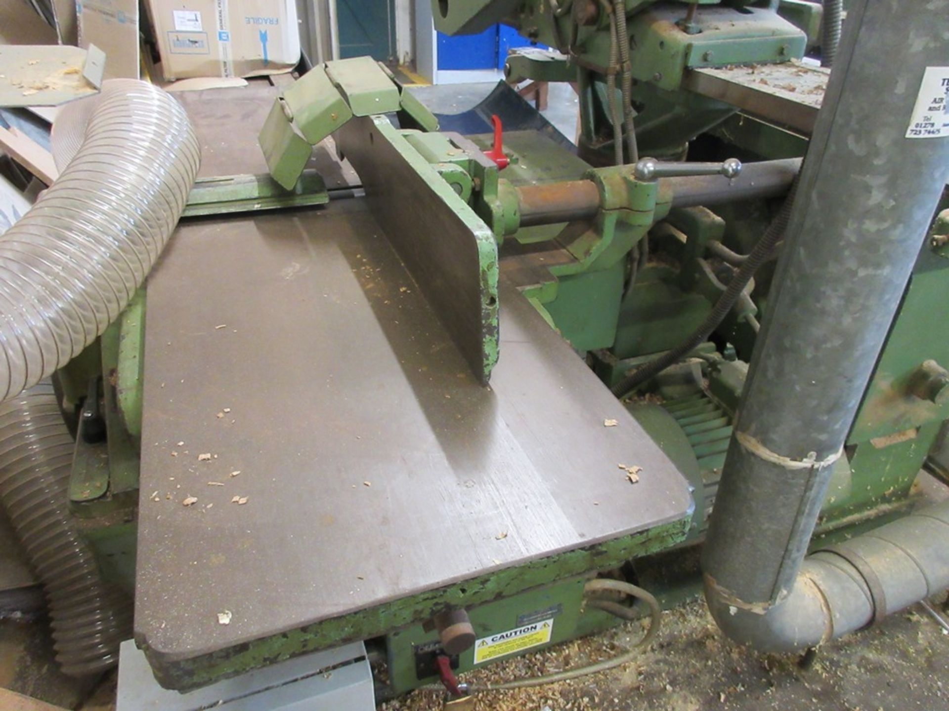 Dominion saw bench / thicknesser planer and cross cut saw, no. 266986, 1.6m x 1.6m, 3 phase, with - Image 8 of 9