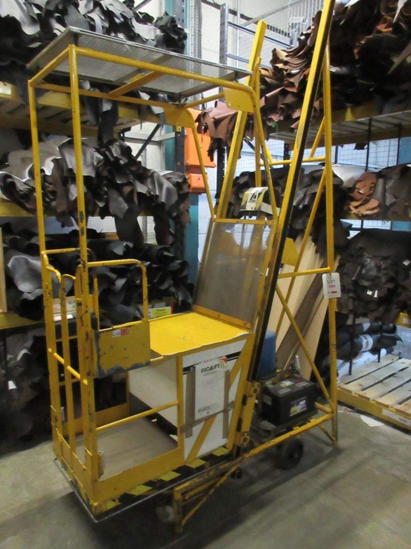 Escalift BEX96 battery operated high lift order picker, serial no. L4109 (1990), SWL 180kg, 4733