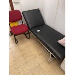 One first aid bench, 1 x chair and stretcher