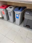 Four various waste bins