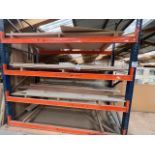 Contents only of 2 shelving units, primarily MDF sheets (Located on mezzanine floor)