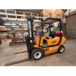 Samsung SF25L LPG counterbalance fork lift truck, 2,500kg capacity, lift height 3.3 meters (To be