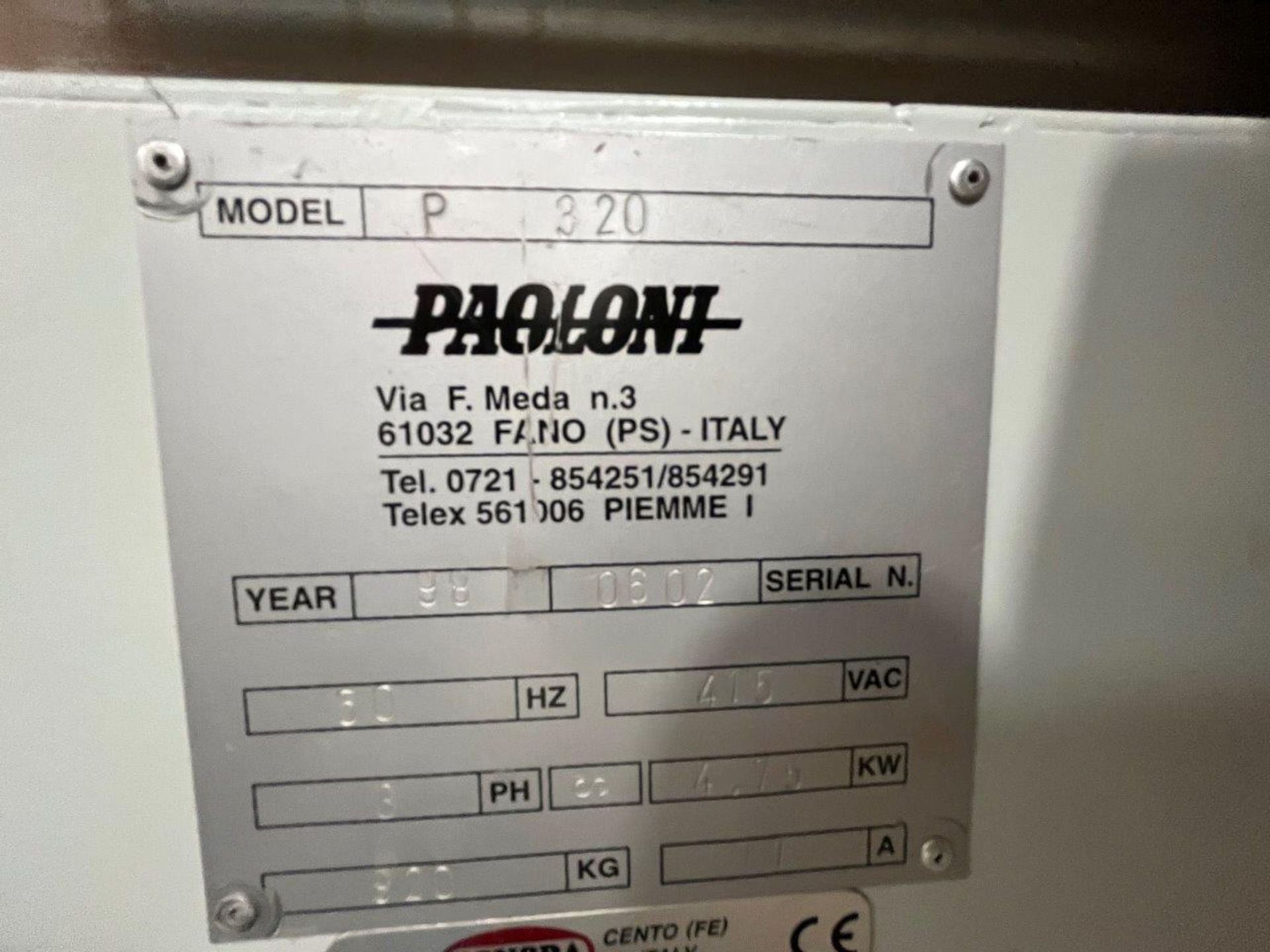 Paoloni P320 panel sizing saw, serial no. 0602 (1998) - Image 5 of 6