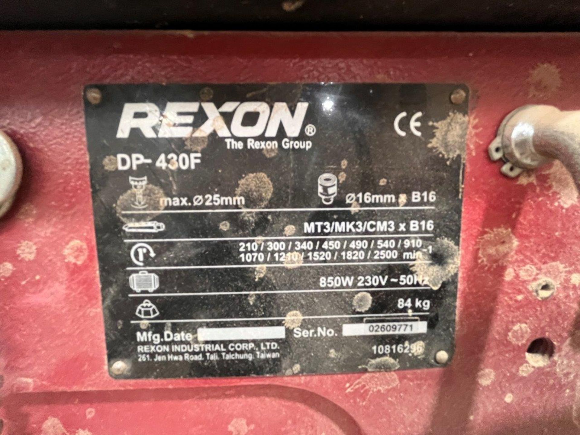 Rexon DP-430F floor standing pillar drill press, serial no. 02609771 - Image 2 of 3