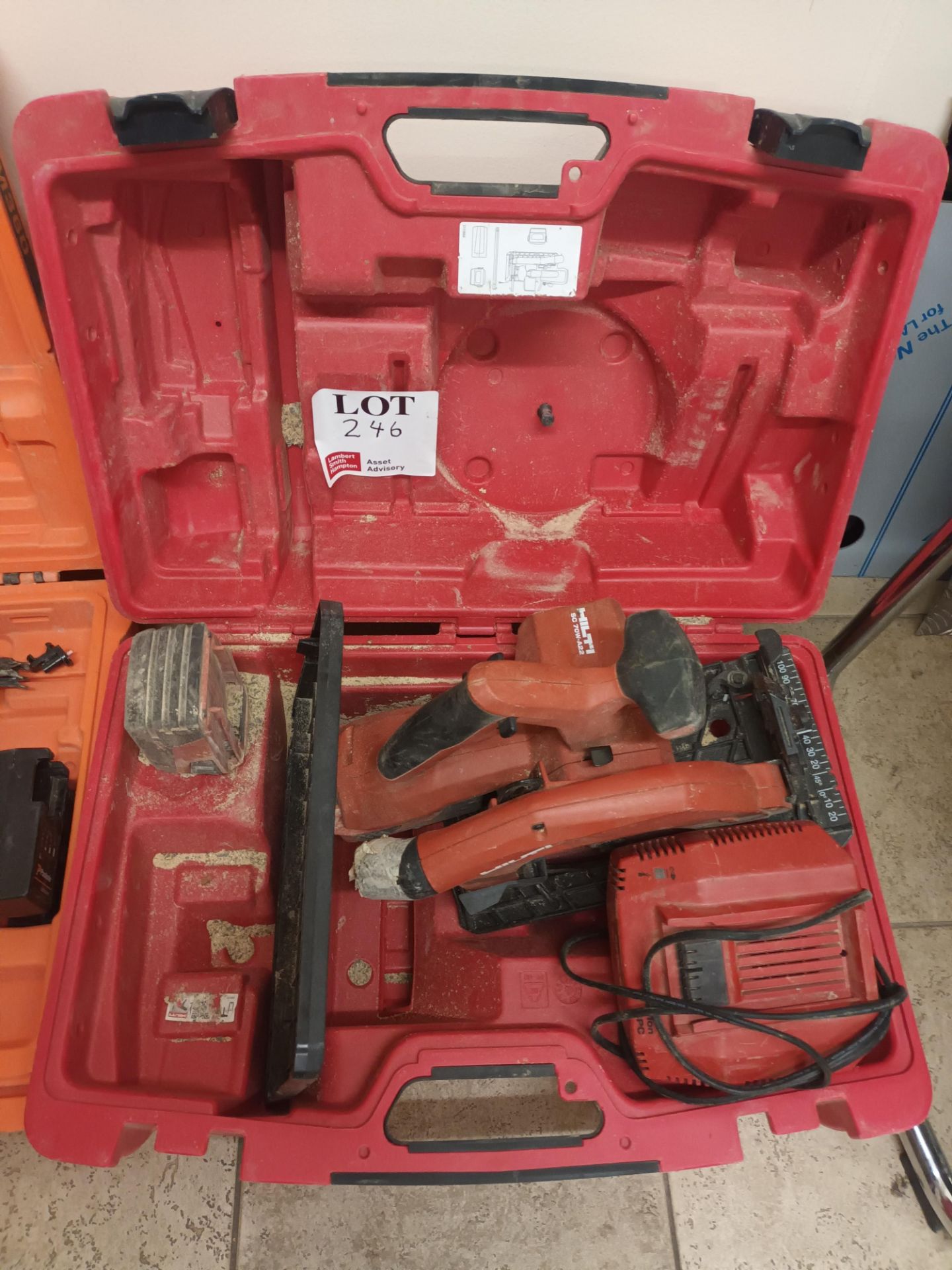 Hilti SC 70W-A22 cordless circular saw with battery, charger and carry case