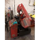 KAR Metal 280 OSA vertical bandsaw with entry and exit conveyor