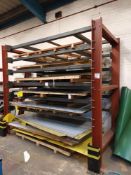 Bay of heavy duty steel pallet racking (excludes contents)