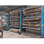 Three bays of heavy duty steel pallet racking (excludes contents)