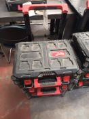 Milwaukee three piece pack out tool chest on wheels