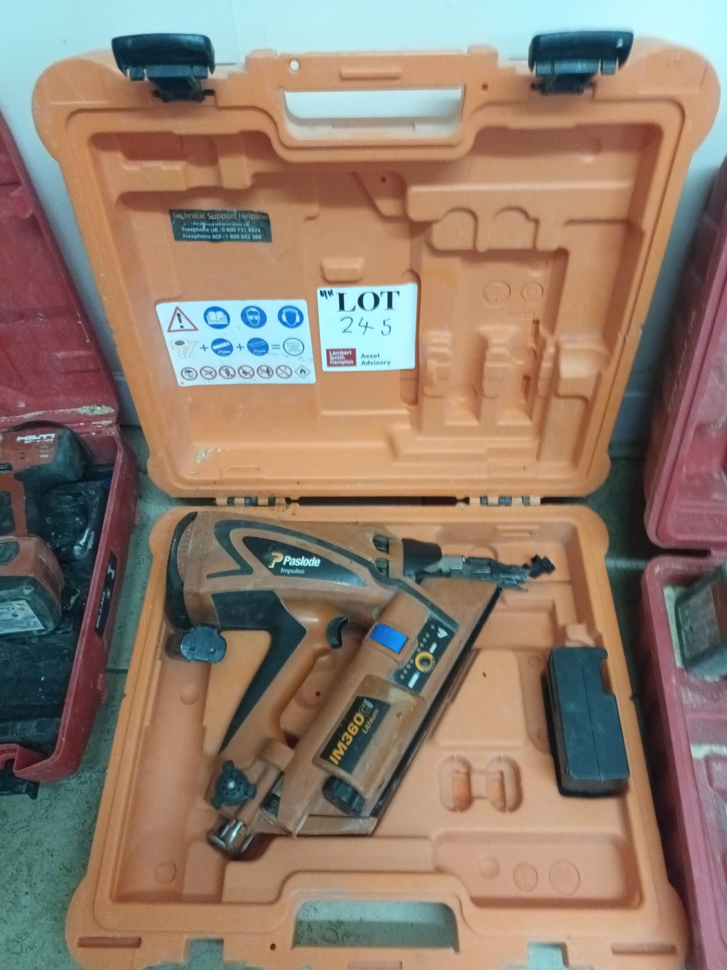 Paslode Impulse IM360ci framing nailer with carry case