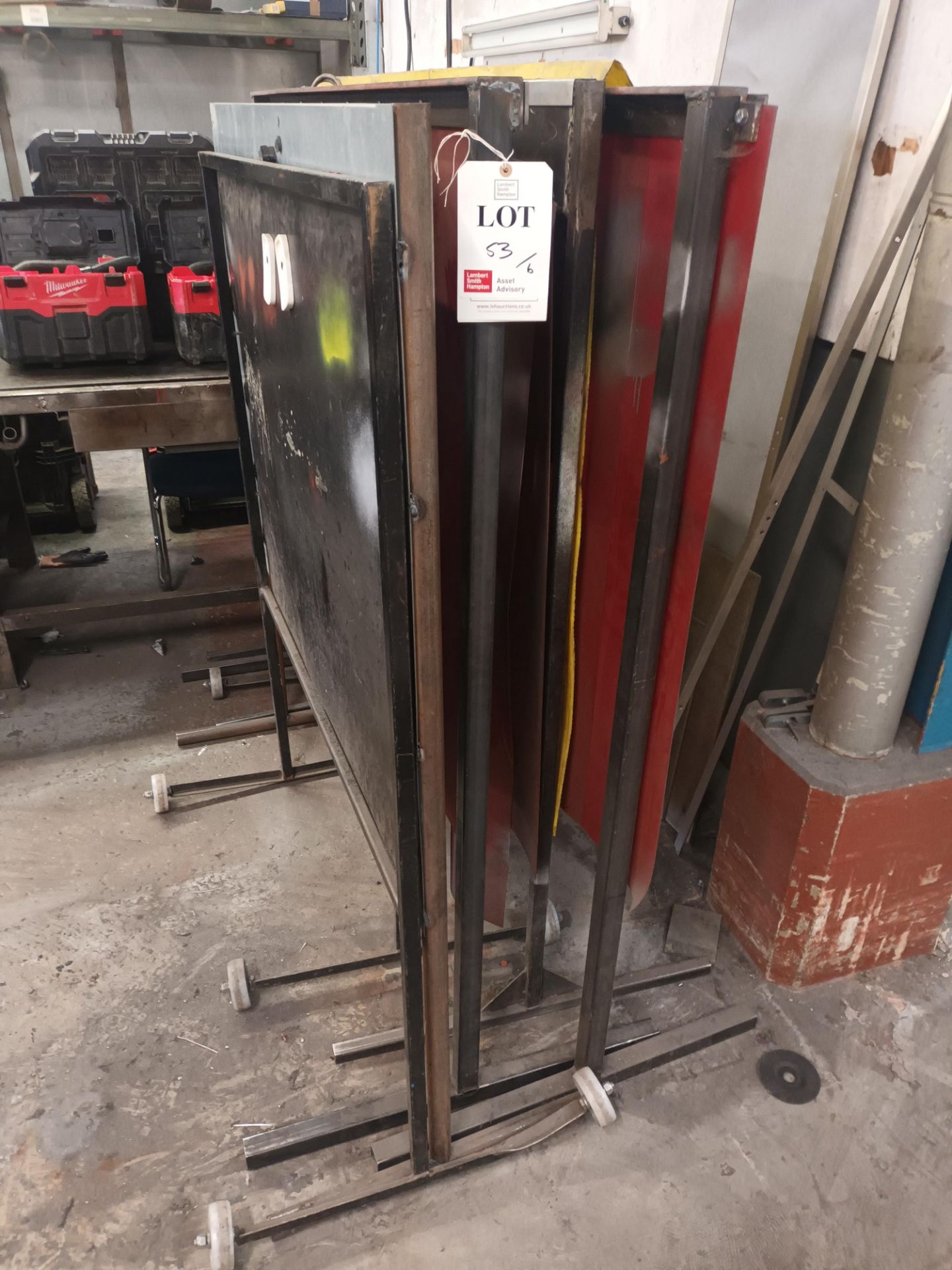 Six various welding screens