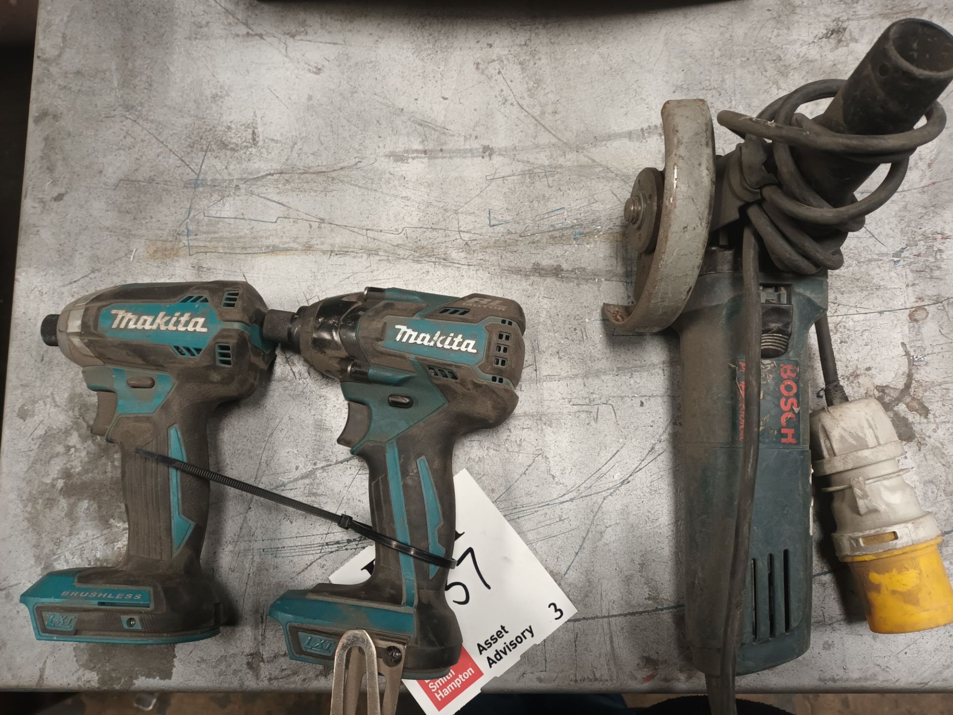 Makita DTD153 and DTD129 impact drivers (excludes battery and charger) and Bosch GWS600 240v angle g