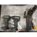 Makita DTD153 and DTD129 impact drivers (excludes battery and charger) and Bosch GWS600 240v angle g