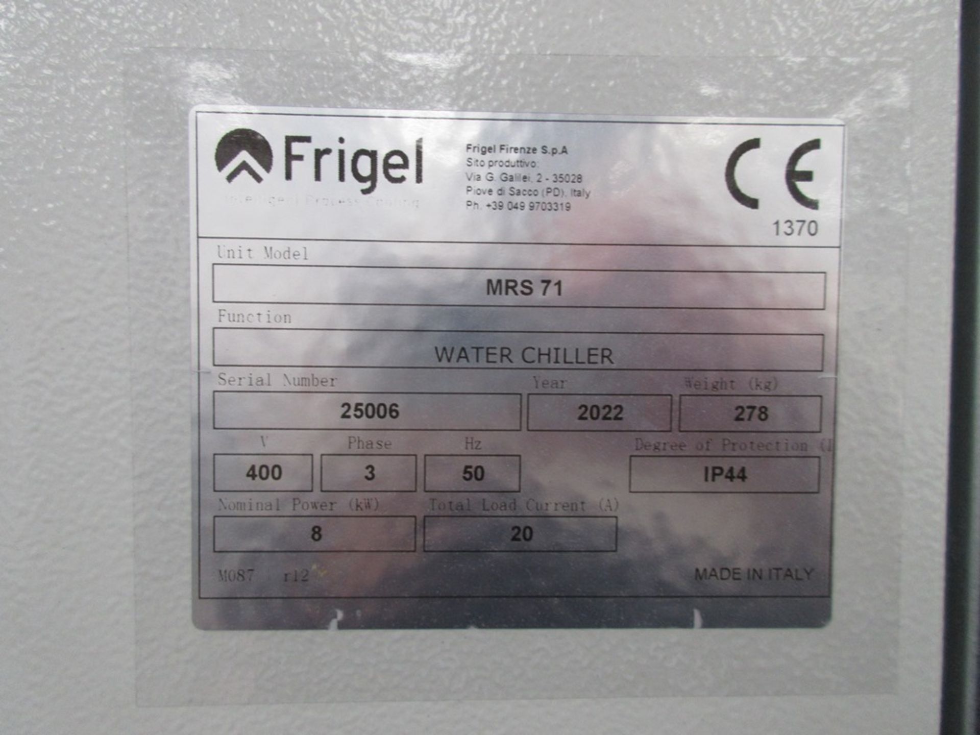 Frigel MRS 71 water chiller, serial no. 25006 (2022), 400L (packaged / un-used) - Image 5 of 6