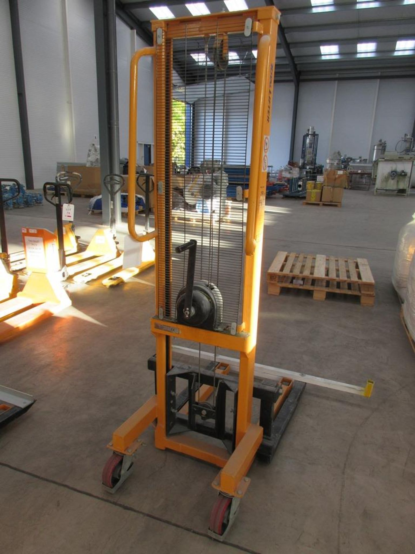 Total Lifter 250kg winch stacker, fork width 150-690m, fork length 800mm, lift height 1500mm, serial