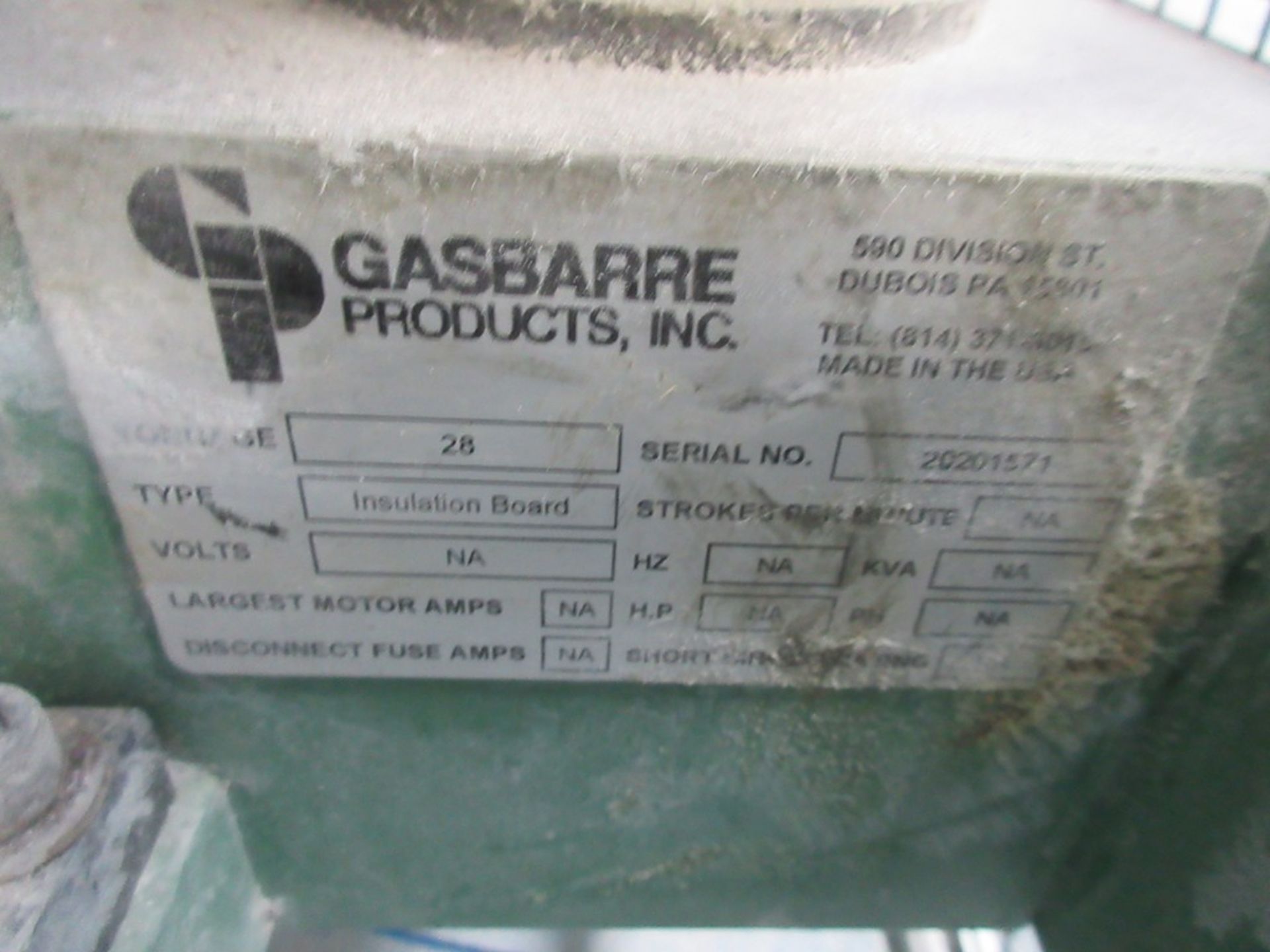 Gasbarre insulation board, 28 tonne electric press, serial no. 20201571, bed size 680 x 980mm, - Image 4 of 12