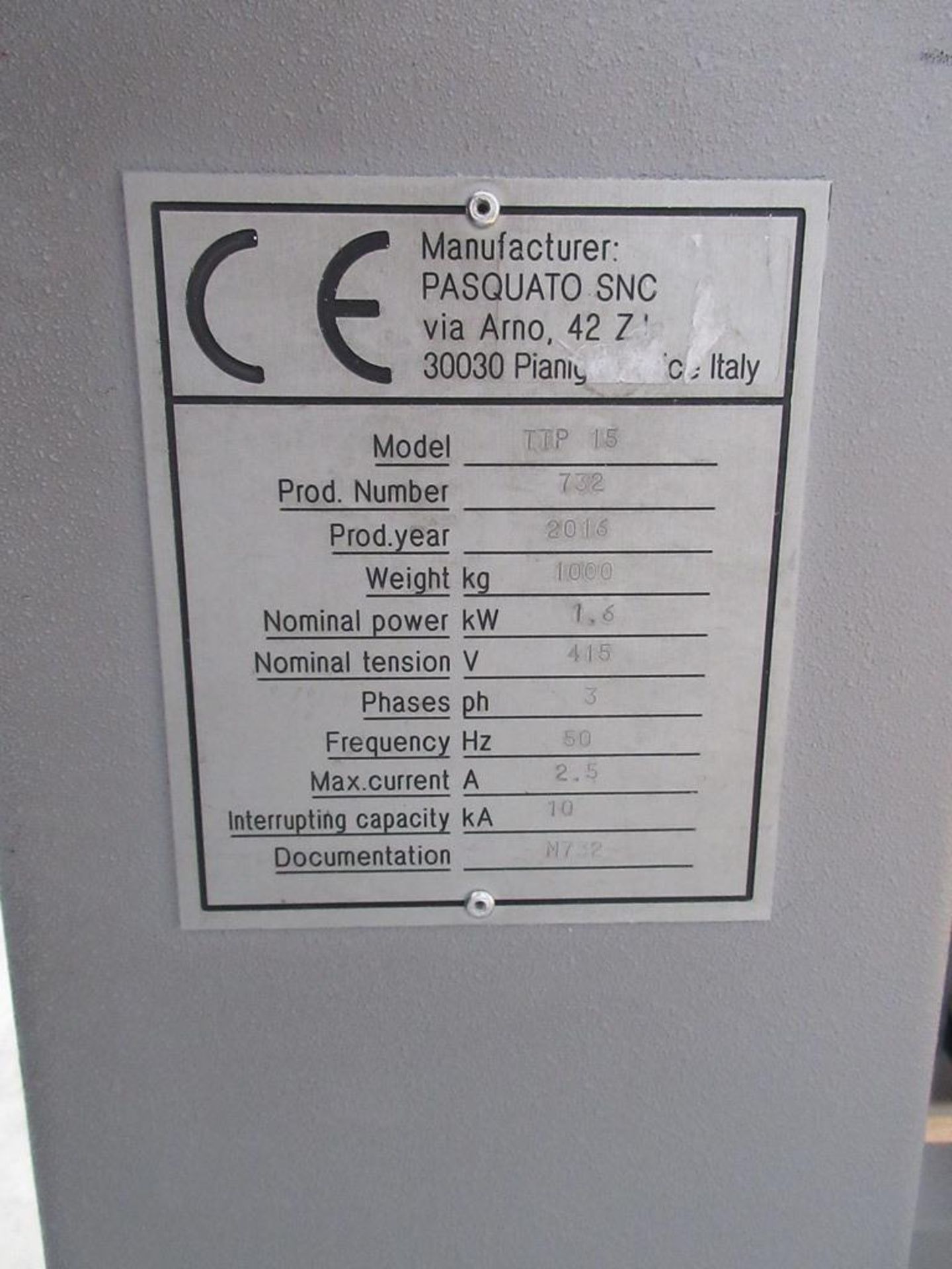 Pasquato TTP 15 slitter, product no. 732, documentation no M732 (2016), approx. 1600mm width - Image 5 of 7