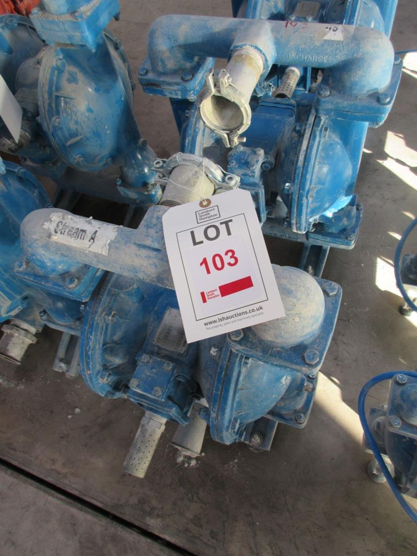 Two Sandpiper S15B1ABWAB5600 diaphragm pumps, serial no 2298128 (2017 and unknown)