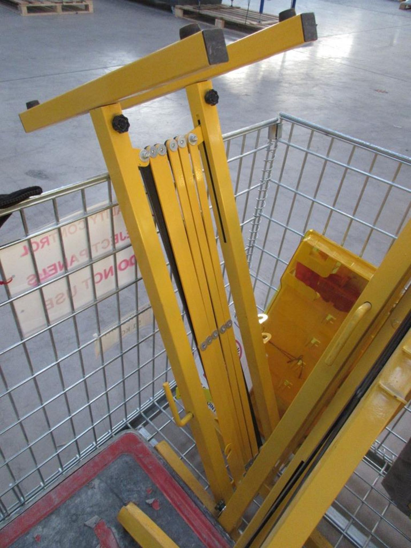 Stillage of four concertina barrier fencing, four safety walkways, mobile transport trolley - Image 2 of 7