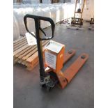 Oneweigh 2000kg pallet truck, with inbuilt weigh scales, serial no. 21032601