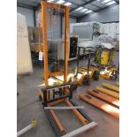 Total Lifter 250kg winch stacker, fork width 150-690m, fork length 800mm, lift height 1500mm, serial