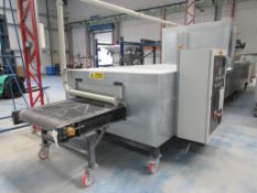 RDM SOP/69338 mobile through feed electric tunnel belt oven, serial No. 1-30-4 (2021), 90 KW, belt
