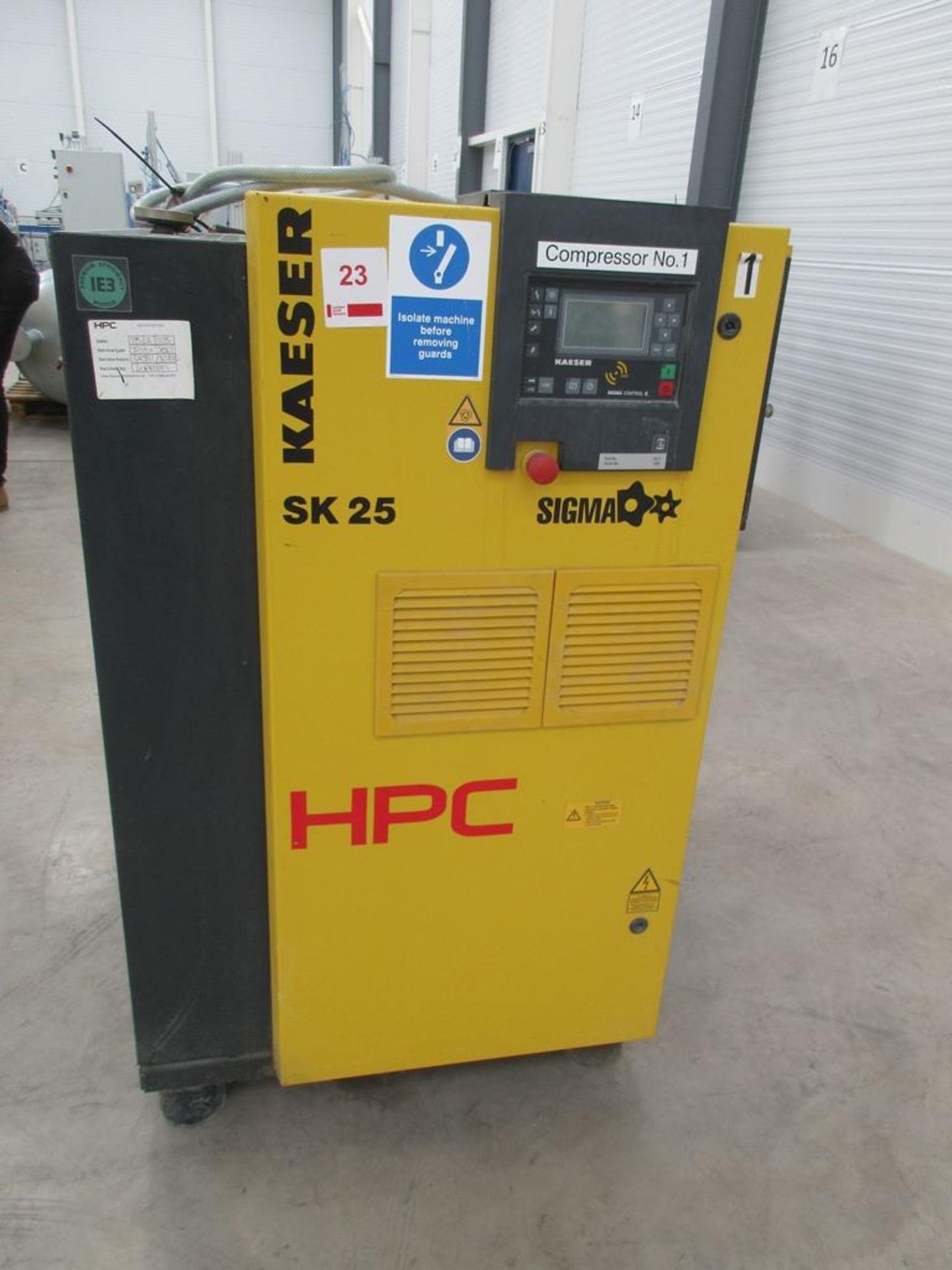 HPC Kaeser SK25 Sigma packaged screw compressor, serial no. 7392 (2016)