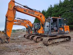 Doosan DX140LC-7 14t excavator, serial no. DHKCEBDTTM0001038, Year: 2021, hours: 2,074, Key: 1, with