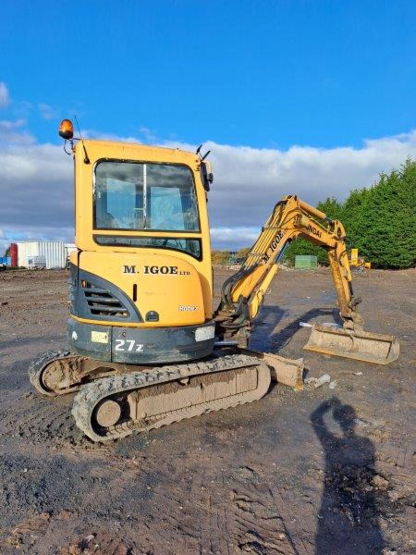 Hyundai ROBE X27z-9 excavator, serial no. HHKHMK02PD0000519, year 2013, Keys: 1, with blade, green - Image 4 of 10