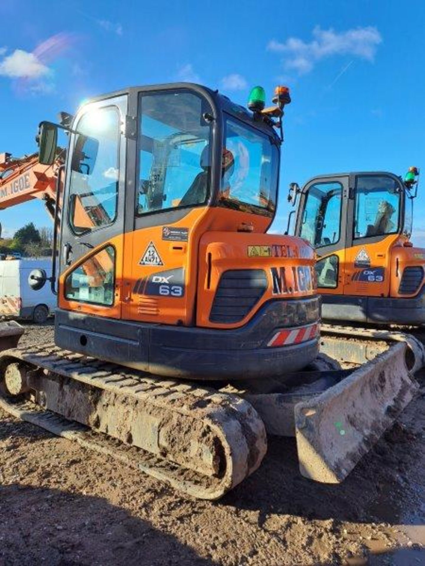 Doosan DX63-3 6t excavator, serial no. DHKCEAAYCK6002279, Year: 2021, hours: 2,764, Key: 1, with - Bild 7 aus 19